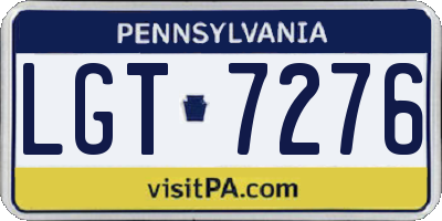 PA license plate LGT7276