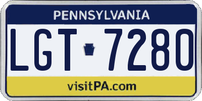 PA license plate LGT7280