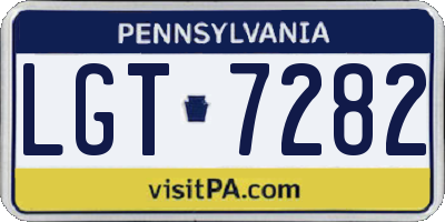 PA license plate LGT7282