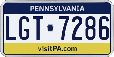 PA license plate LGT7286