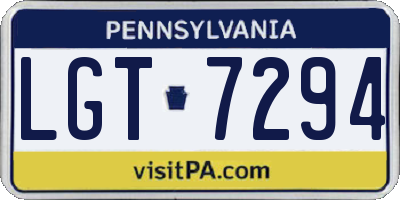 PA license plate LGT7294