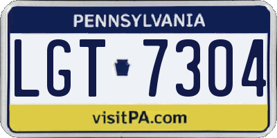 PA license plate LGT7304