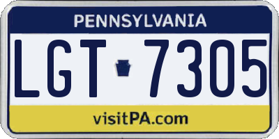 PA license plate LGT7305