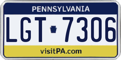 PA license plate LGT7306