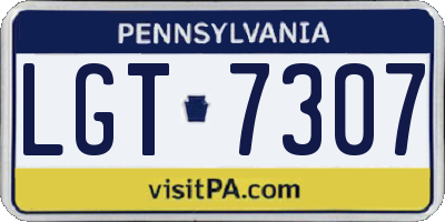 PA license plate LGT7307