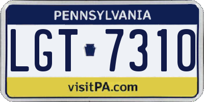 PA license plate LGT7310