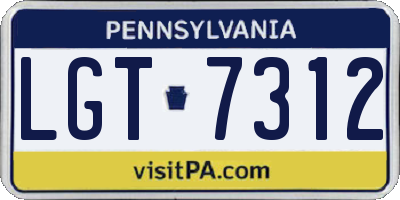 PA license plate LGT7312