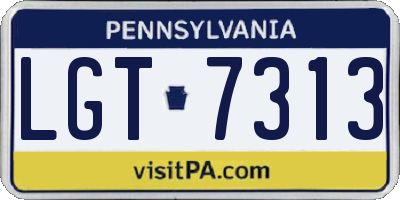 PA license plate LGT7313