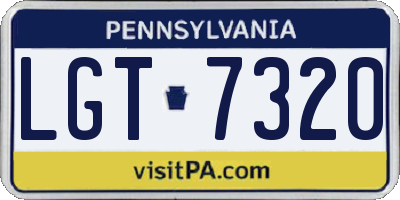 PA license plate LGT7320