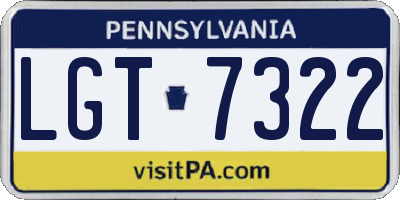 PA license plate LGT7322