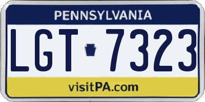 PA license plate LGT7323