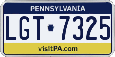 PA license plate LGT7325