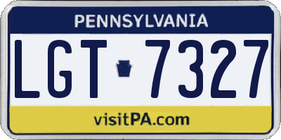 PA license plate LGT7327