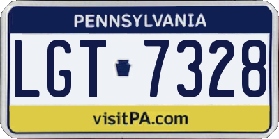PA license plate LGT7328