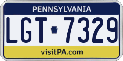 PA license plate LGT7329
