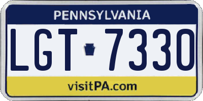 PA license plate LGT7330