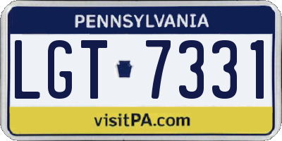 PA license plate LGT7331