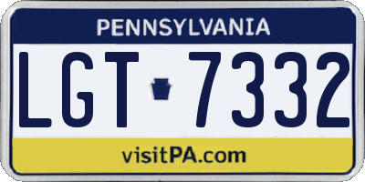 PA license plate LGT7332