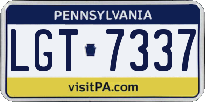 PA license plate LGT7337
