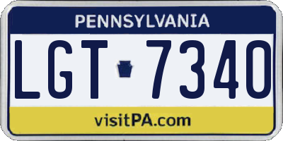 PA license plate LGT7340