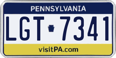 PA license plate LGT7341