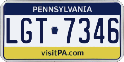 PA license plate LGT7346