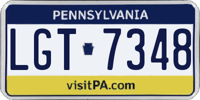 PA license plate LGT7348