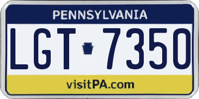 PA license plate LGT7350