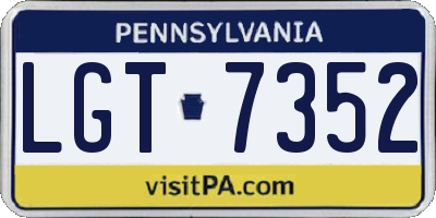 PA license plate LGT7352