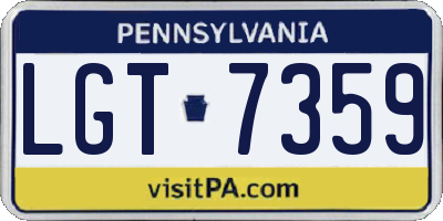 PA license plate LGT7359