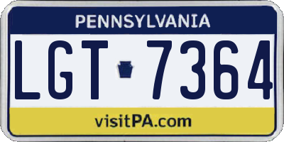 PA license plate LGT7364