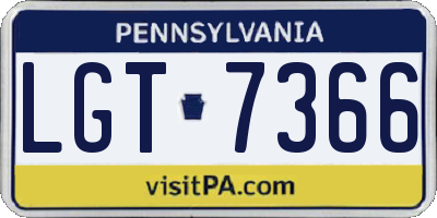 PA license plate LGT7366