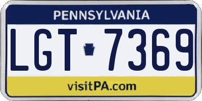 PA license plate LGT7369