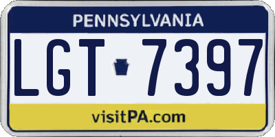 PA license plate LGT7397