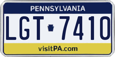 PA license plate LGT7410