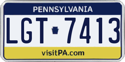PA license plate LGT7413