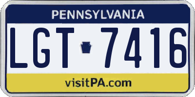 PA license plate LGT7416