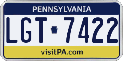 PA license plate LGT7422