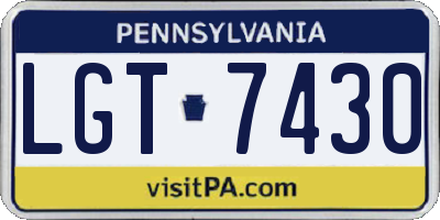 PA license plate LGT7430