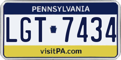 PA license plate LGT7434