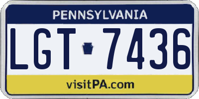 PA license plate LGT7436