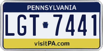 PA license plate LGT7441