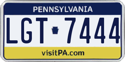PA license plate LGT7444