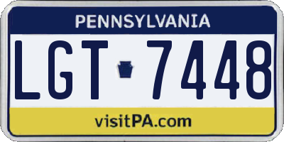 PA license plate LGT7448