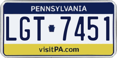 PA license plate LGT7451