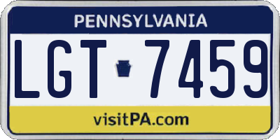 PA license plate LGT7459
