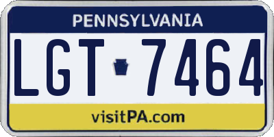 PA license plate LGT7464