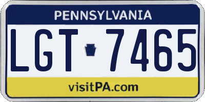 PA license plate LGT7465