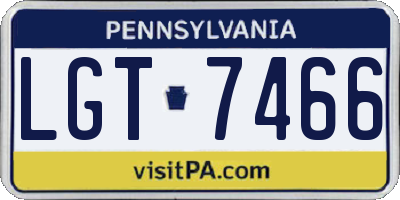 PA license plate LGT7466