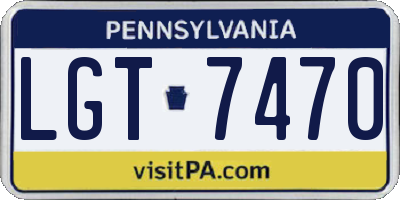 PA license plate LGT7470